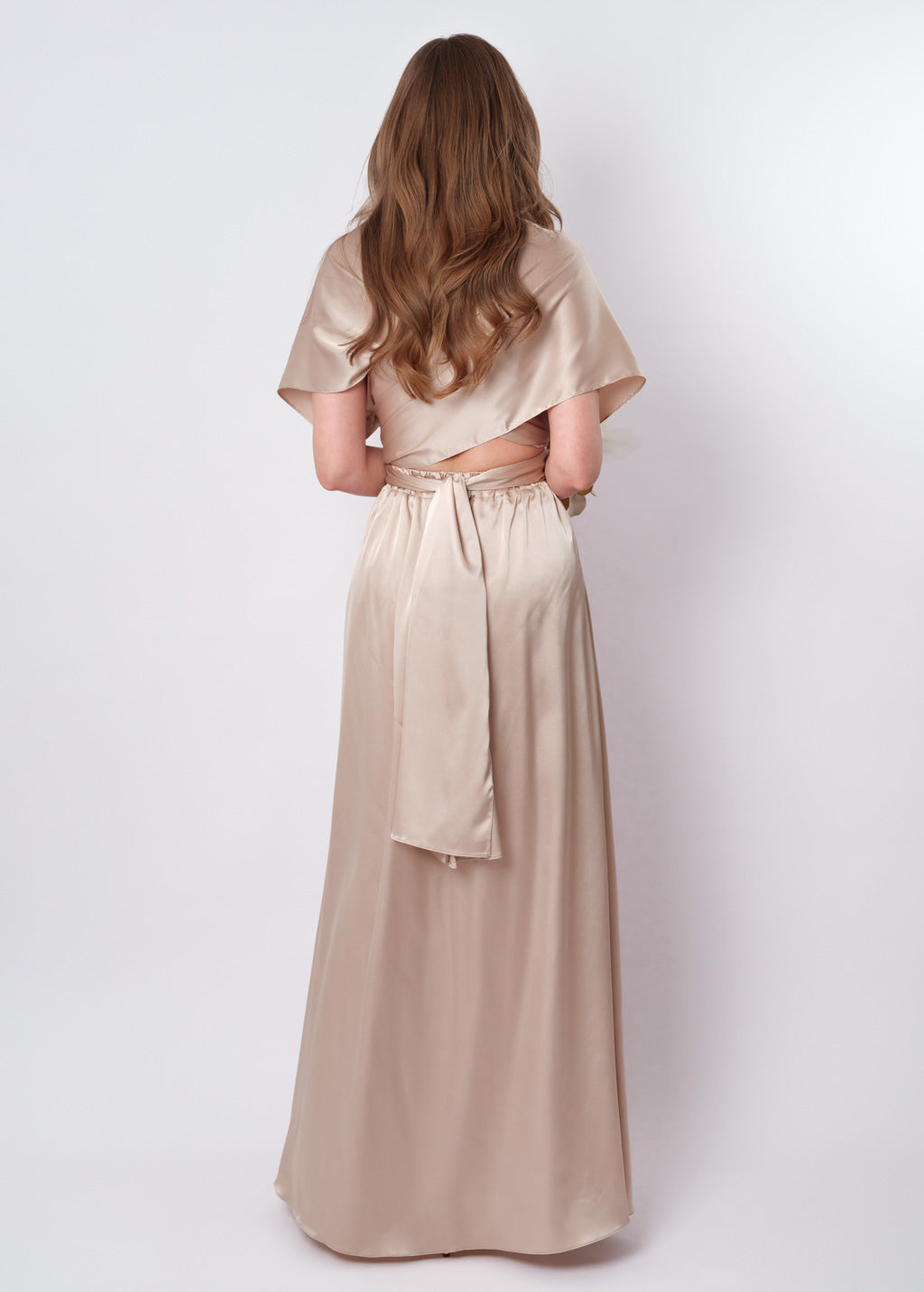 Purple infinity long pleated dress