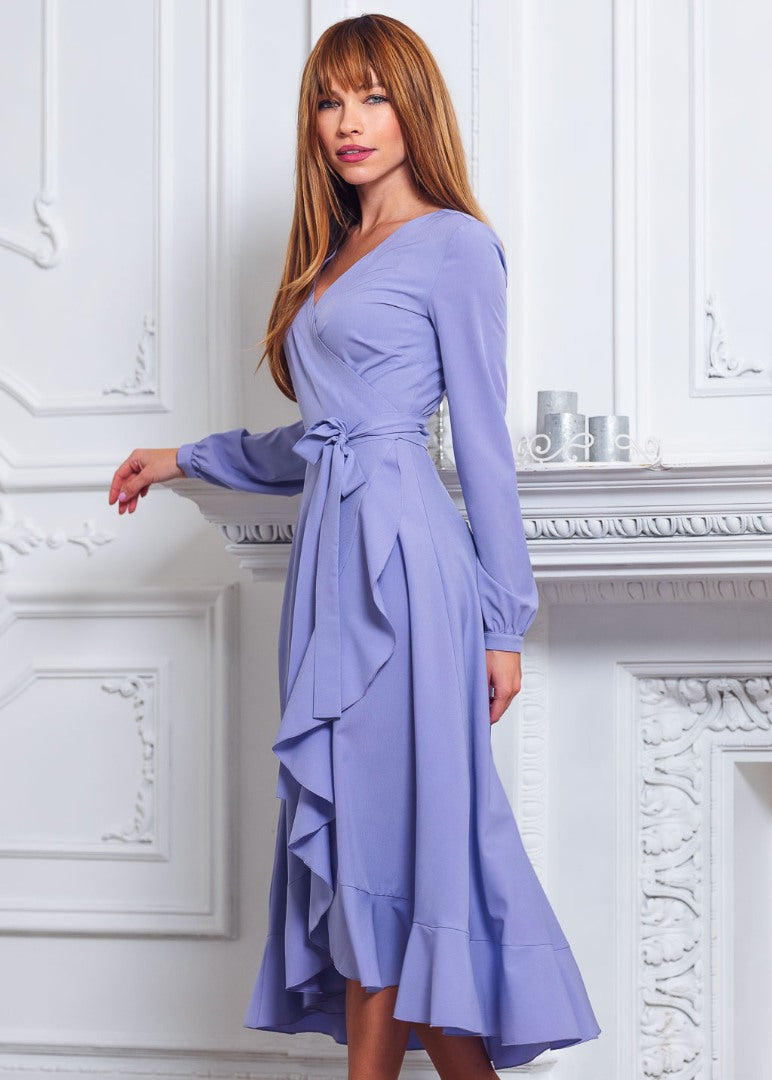 Light purple wrap dress