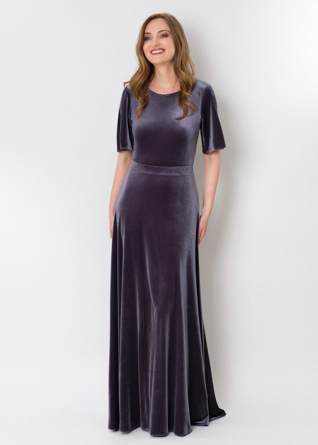 Charcoal velvet long dress