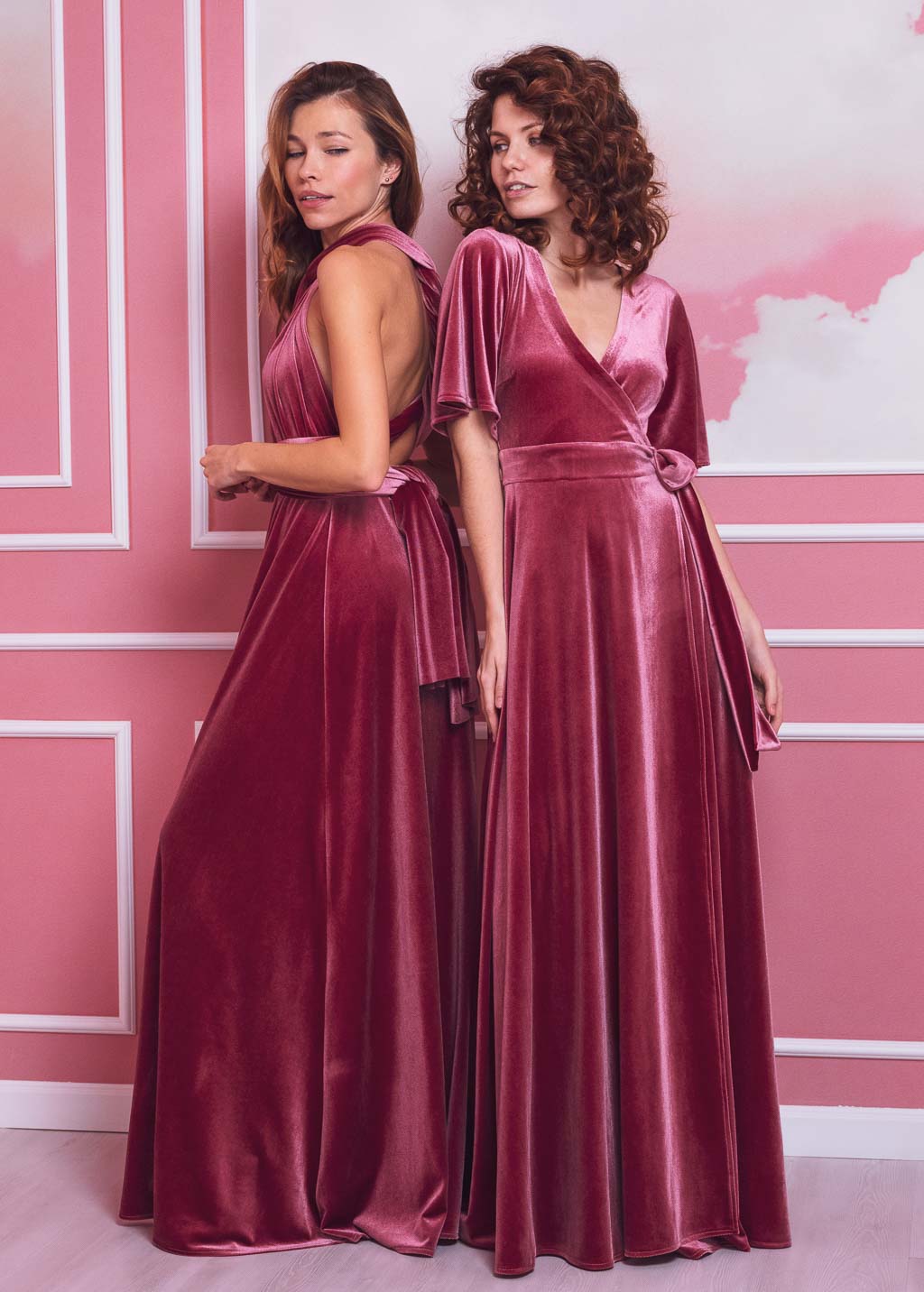 Dusty rose long infinity dress