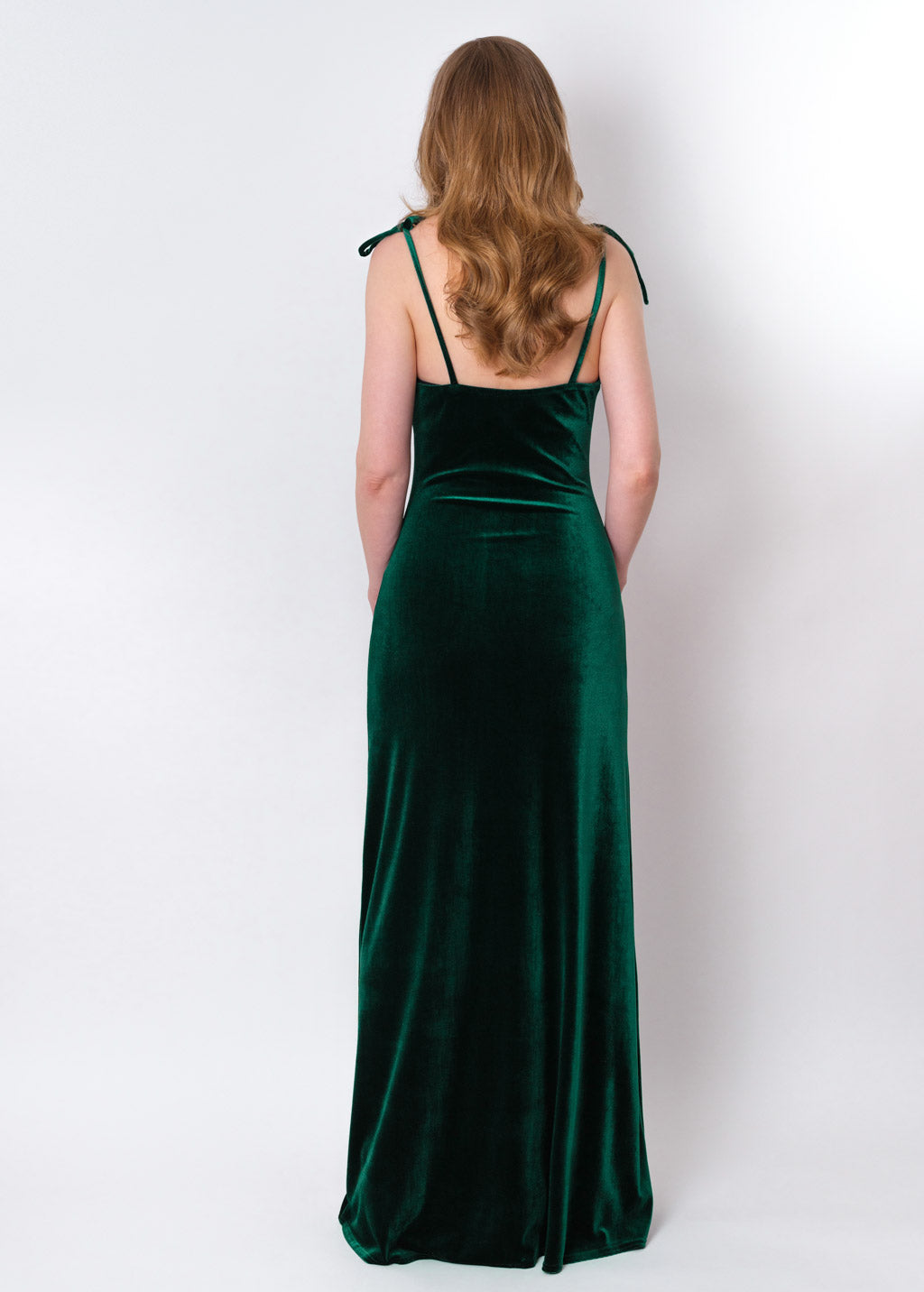 Emerald green slip velvet bodycon long dress