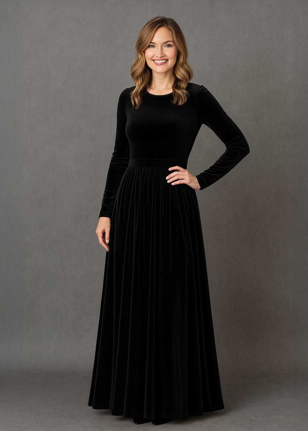 Gothic black velvet gown