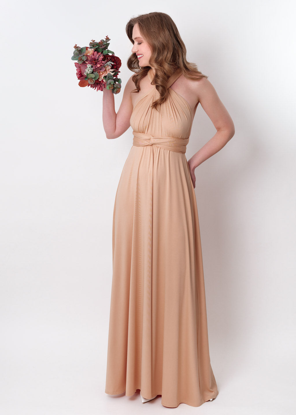 Champagne gold infinity long dress
