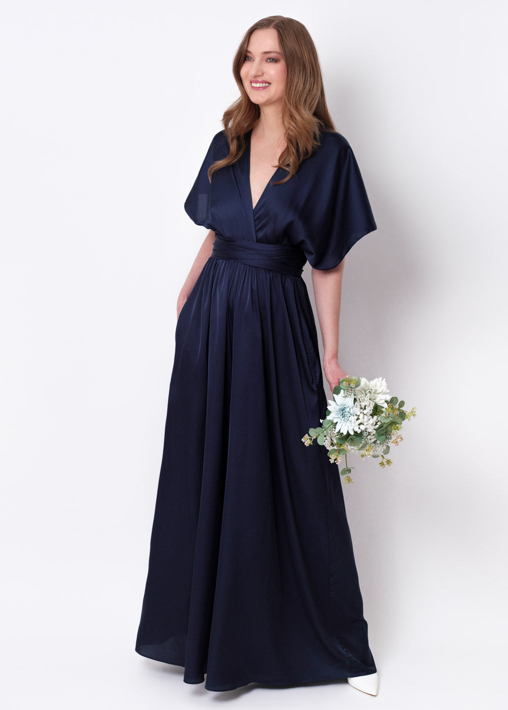 Navy blue silk infinity jumpsuit