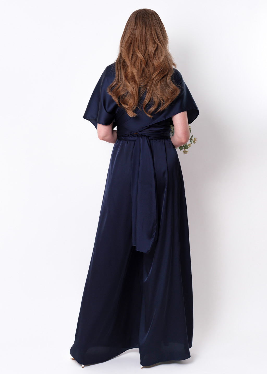 Navy blue silk infinity jumpsuit