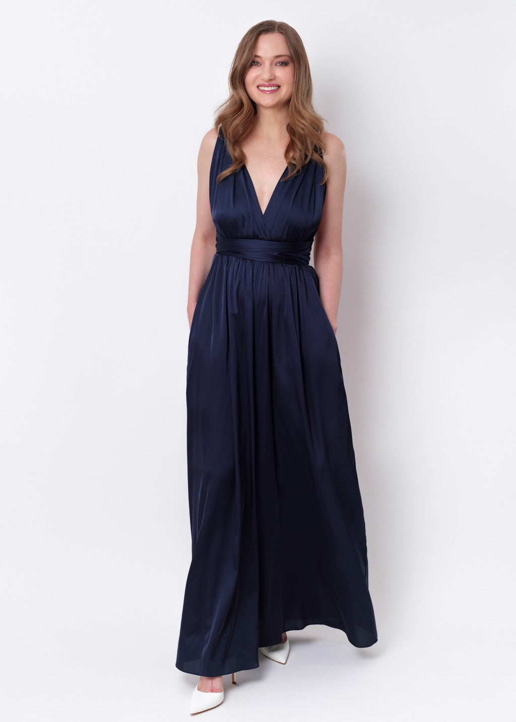 Navy blue silk infinity jumpsuit