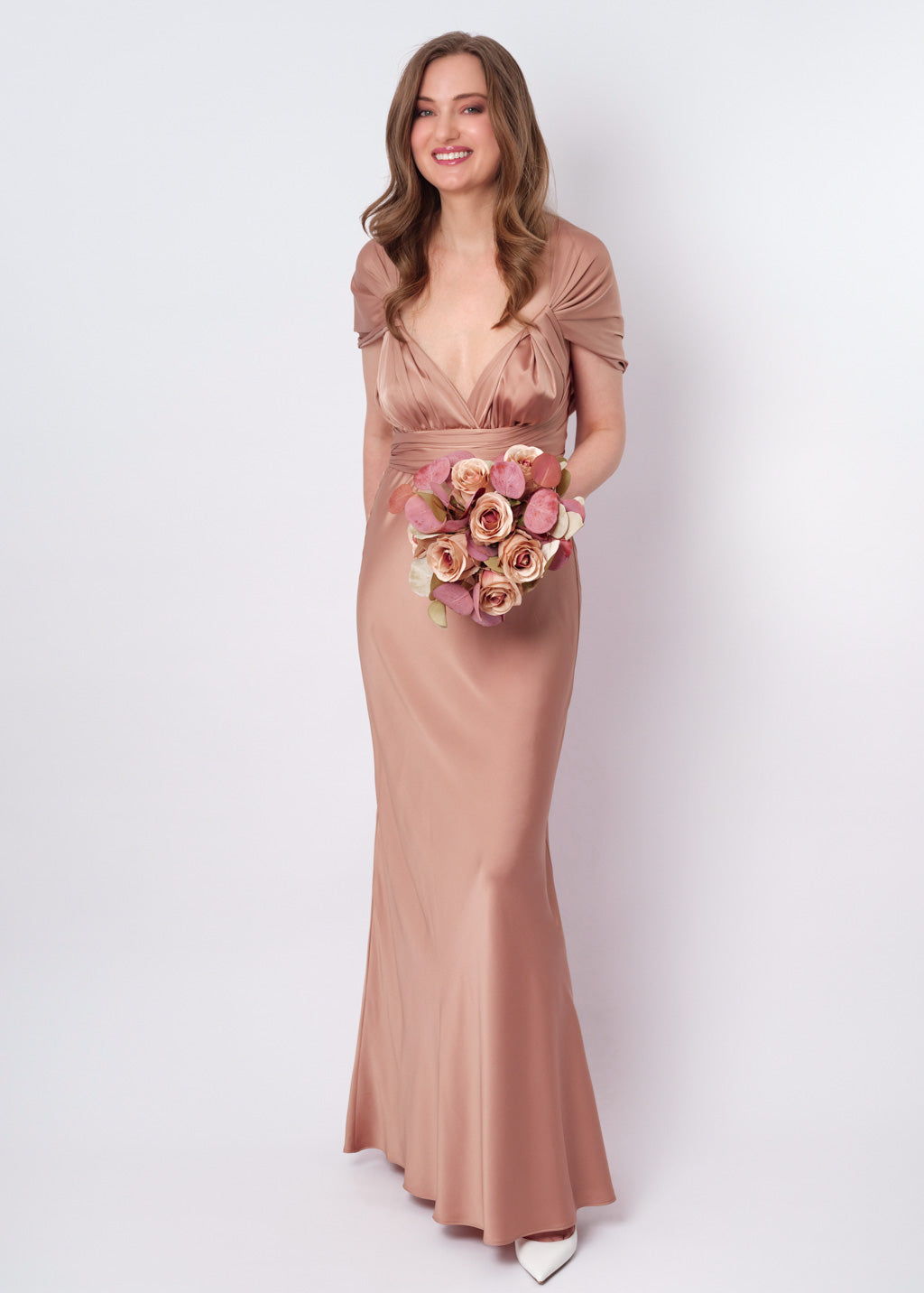 Rose gold infinity long dress