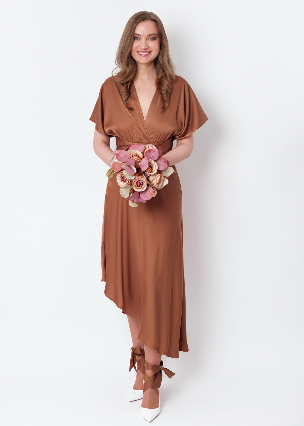 Copper gold infinity asymmetric dress