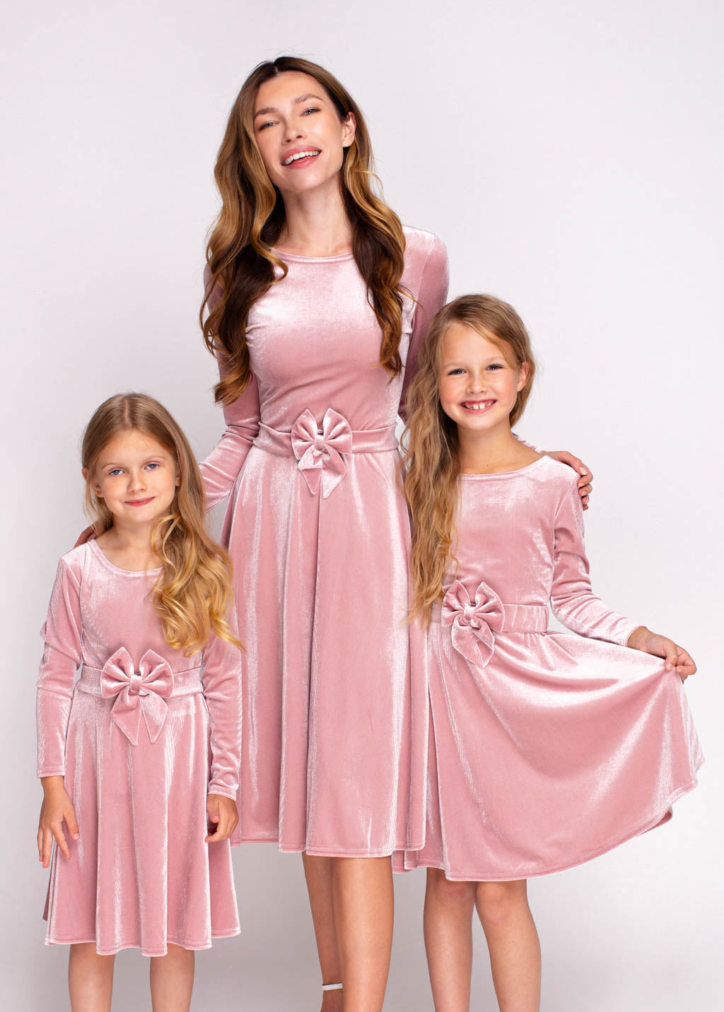 Mommy and me mauve velvet adult dress