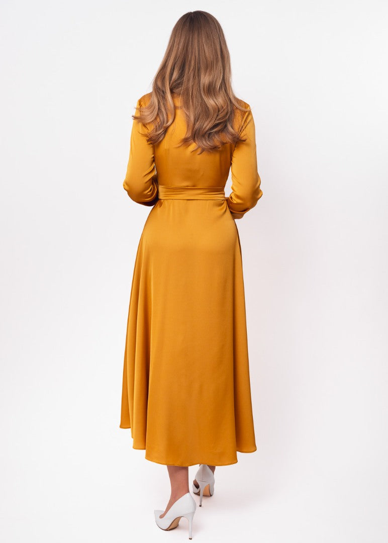 Gold wrap dress