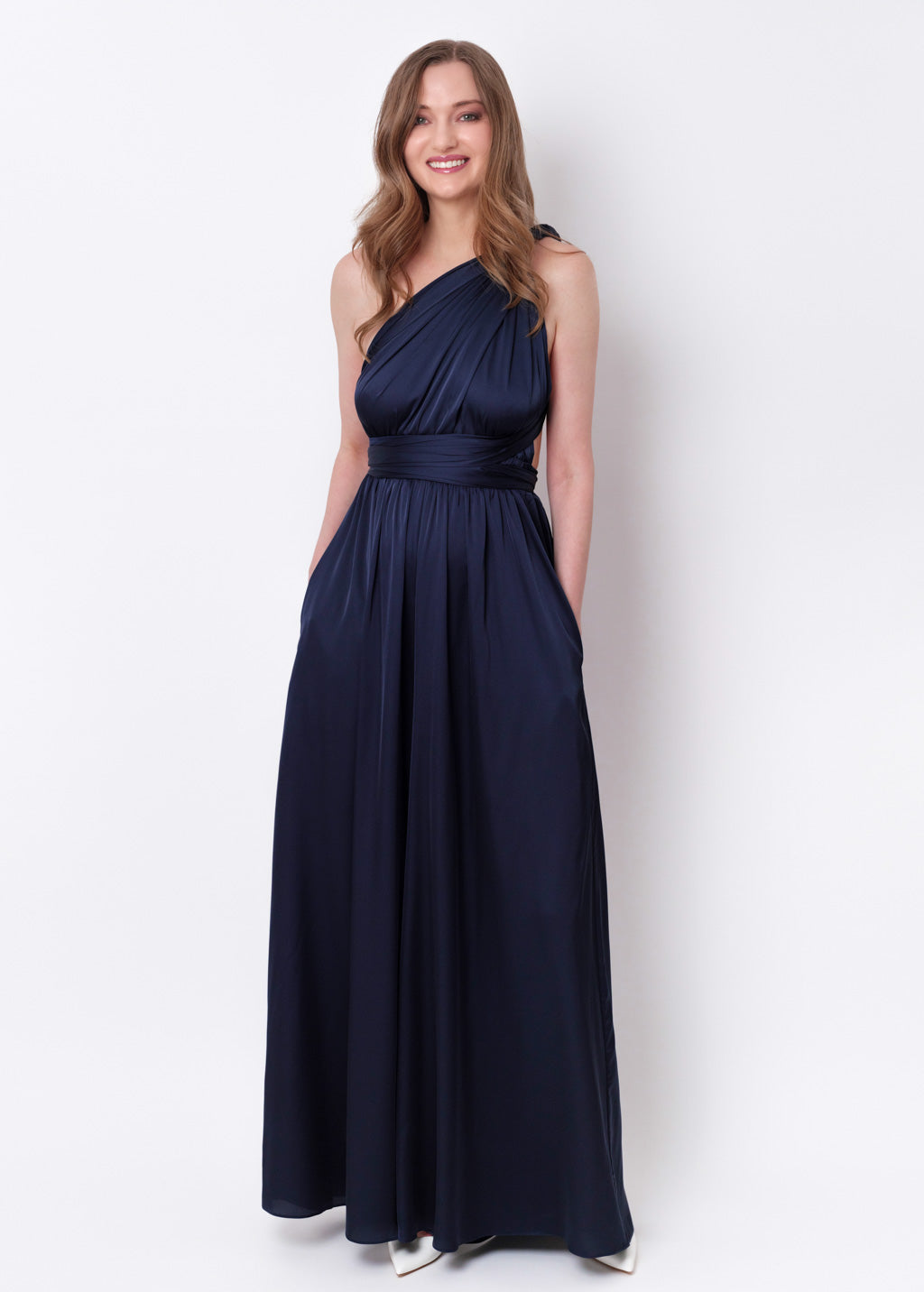 Navy blue silk infinity jumpsuit