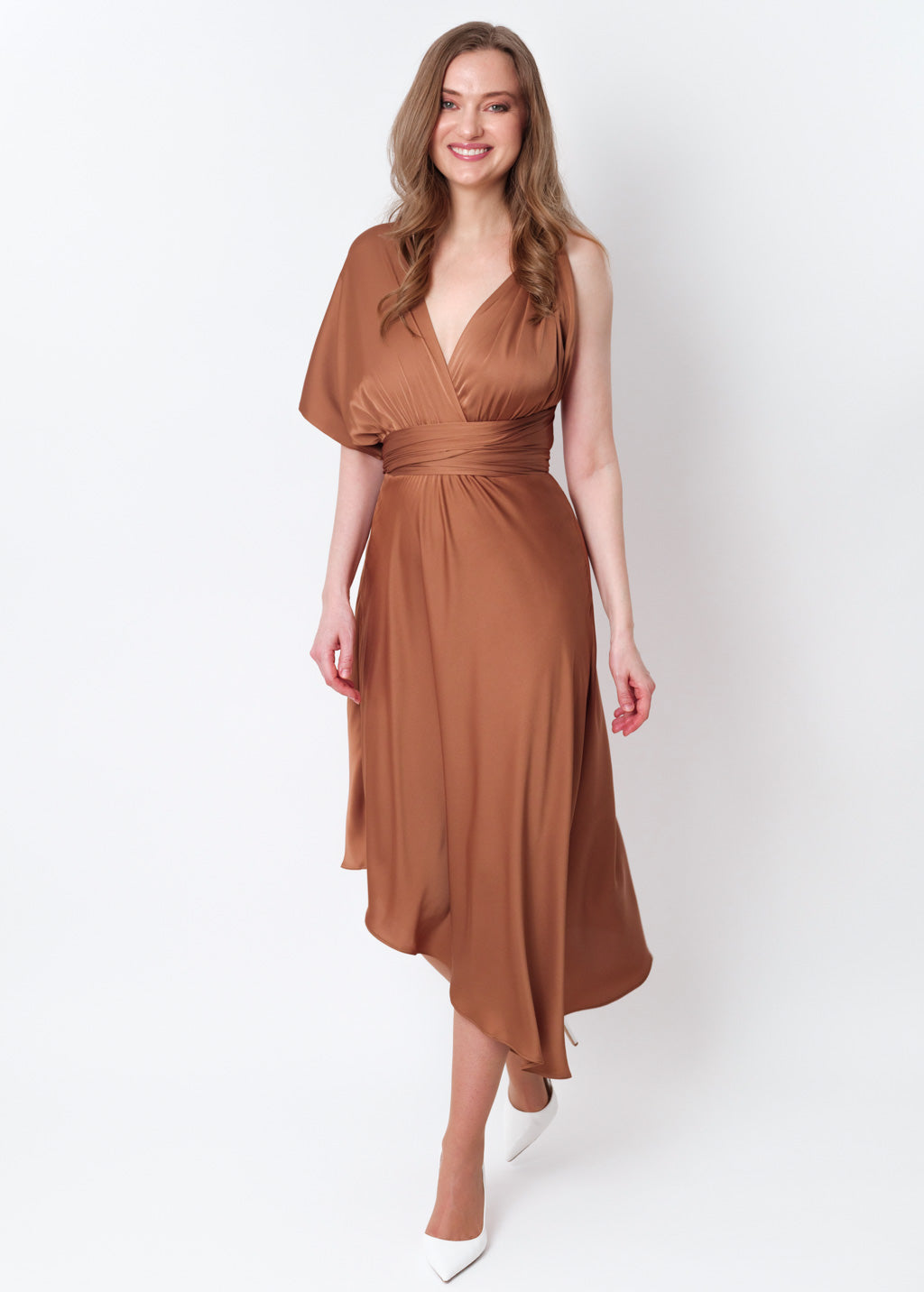 Copper gold infinity asymmetric dress