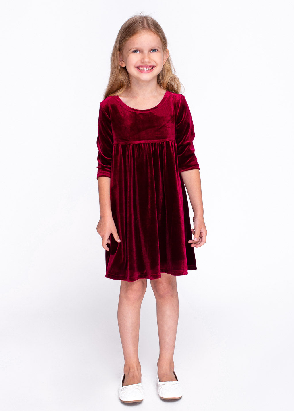Burgundy girl velvet dresses