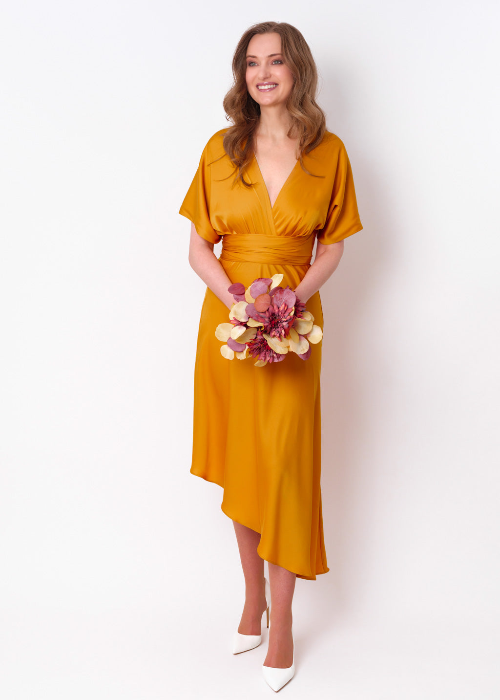 Gold infinity asymmetric dress