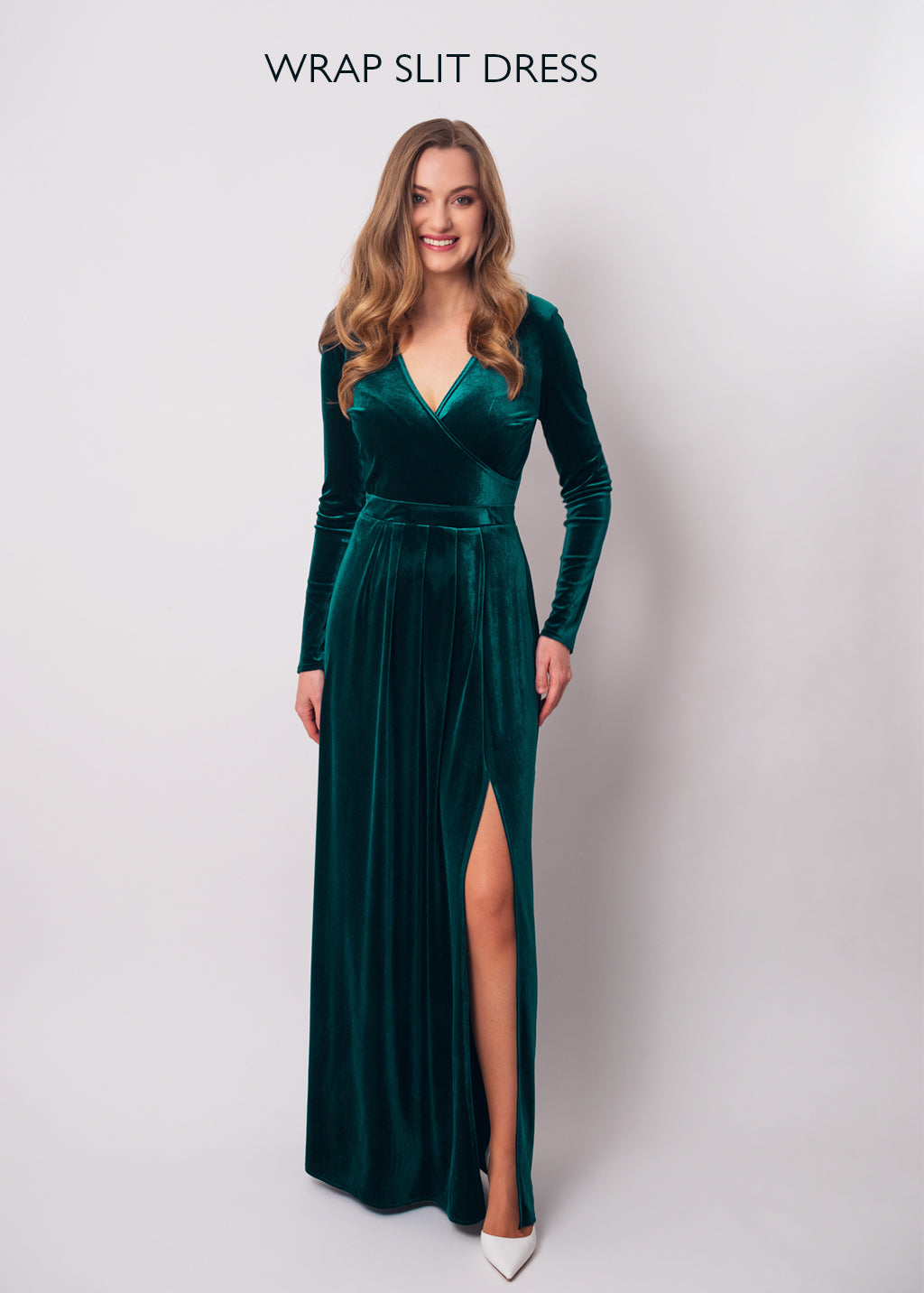 Rust orange velvet long dress