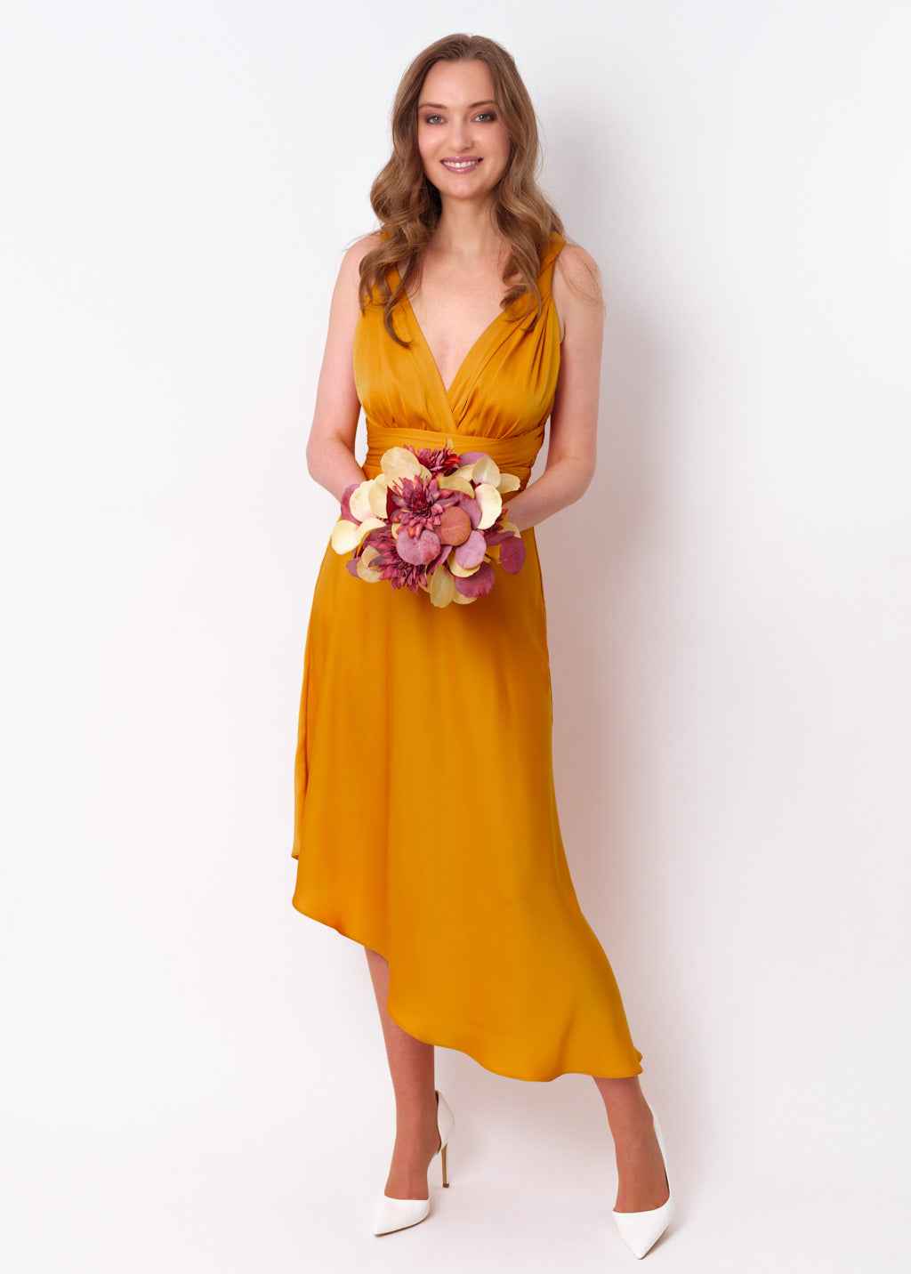 Gold infinity asymmetric dress