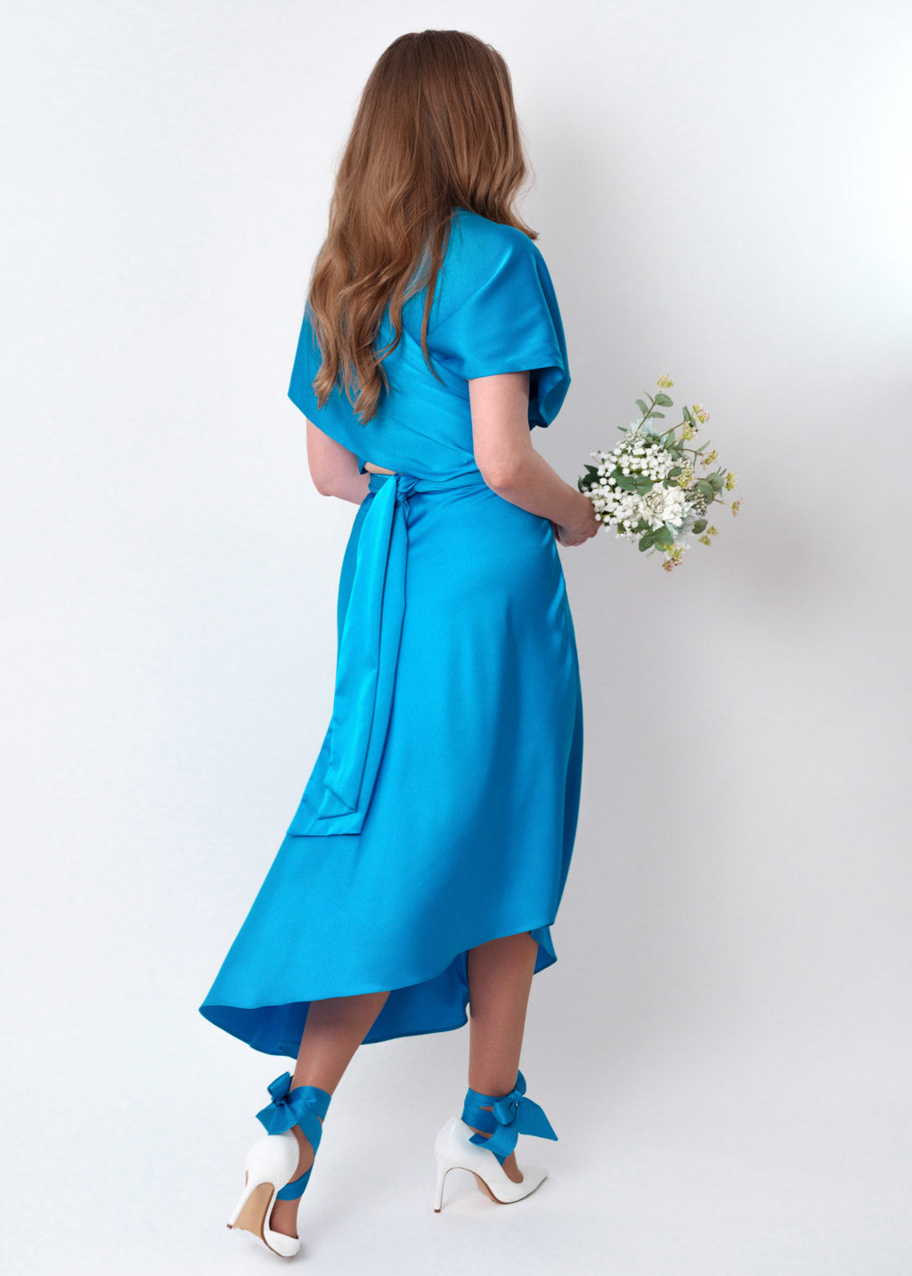 Blue infinity asymmetric dress