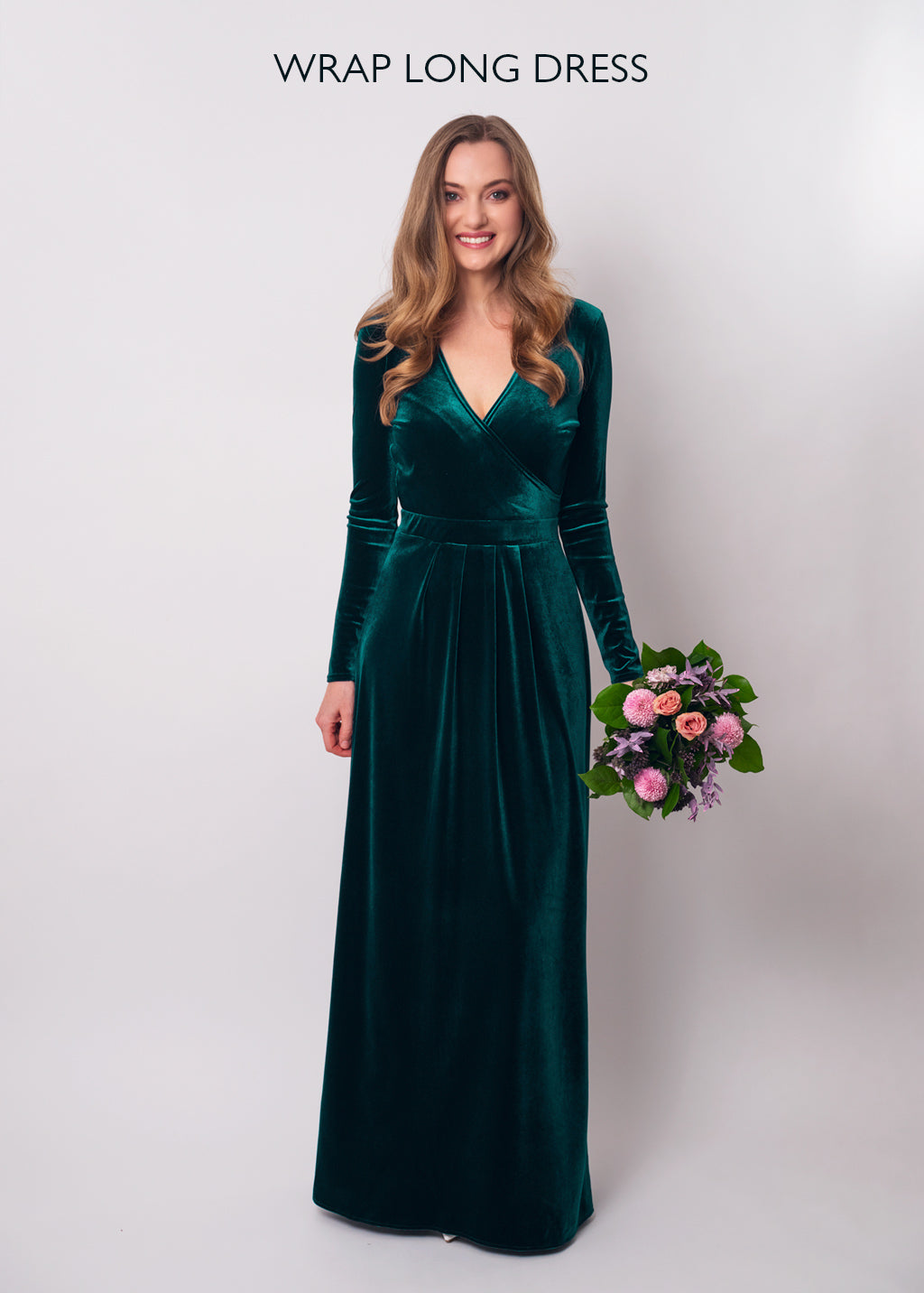 Rust gold velvet long dress