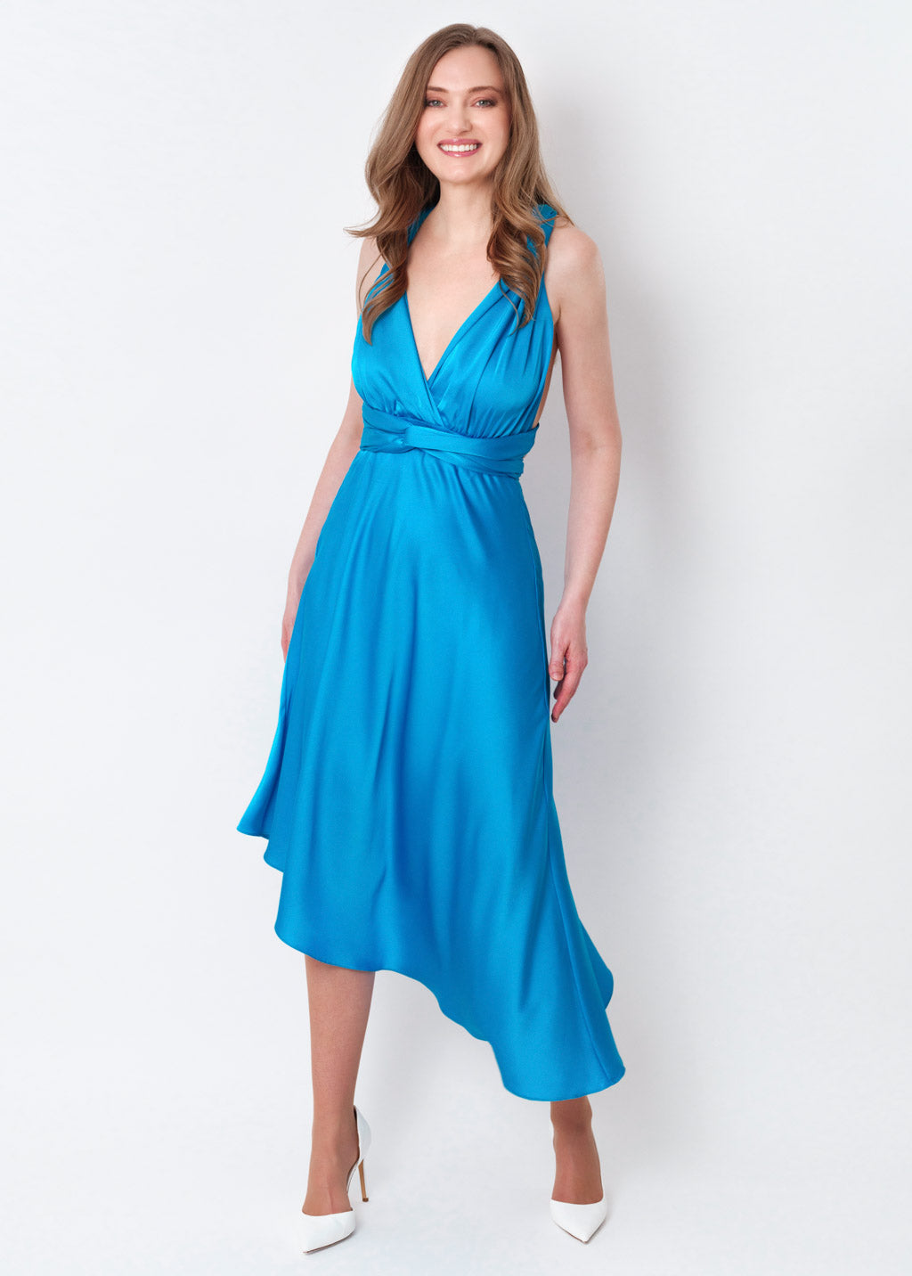 Blue infinity asymmetric dress