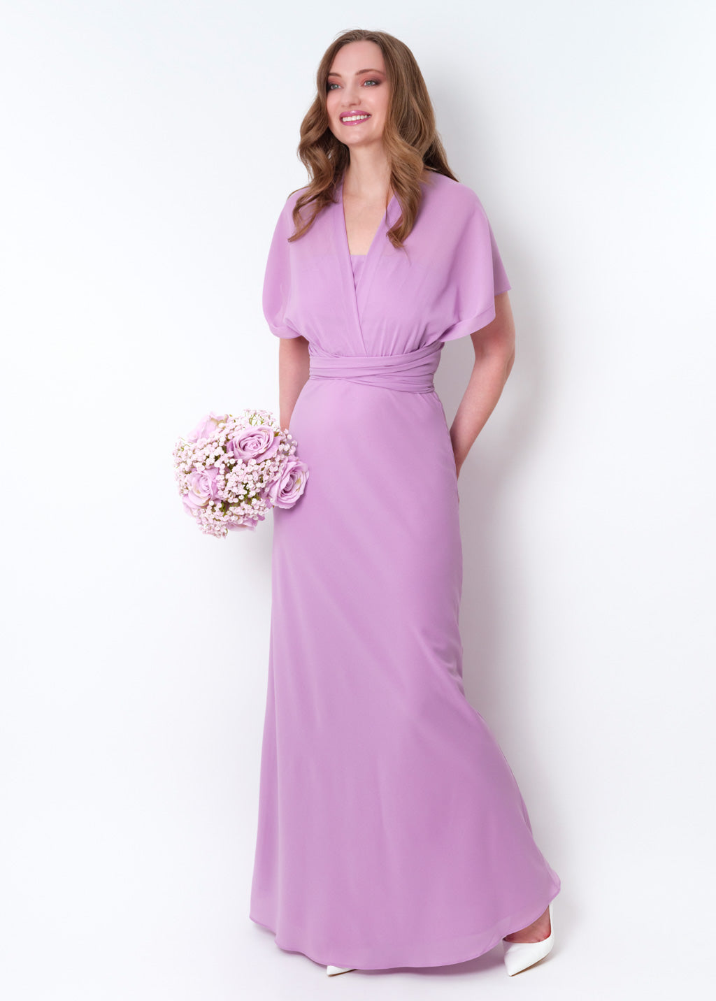 Lilac chiffon infinity long dress