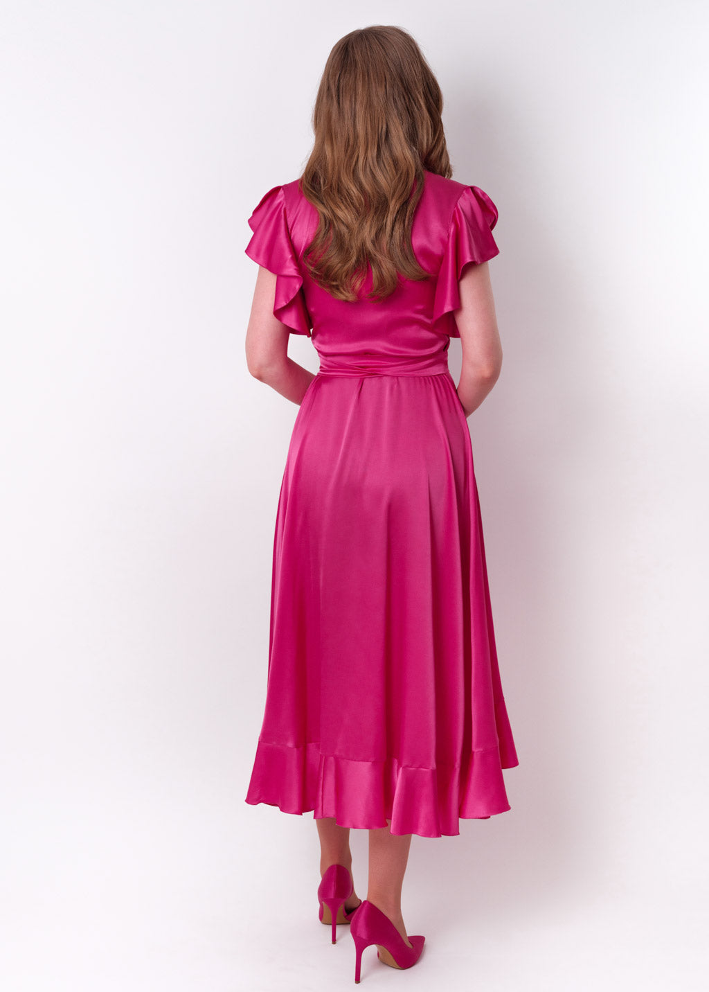 Hot pink wrap dress