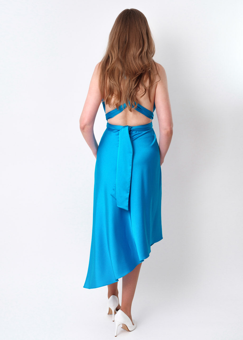 Blue infinity asymmetric dress
