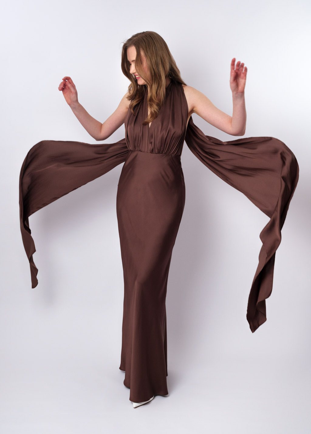 Chocolate brown infinity long dress