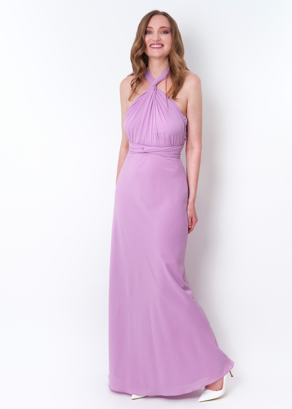 Lilac chiffon infinity long dress