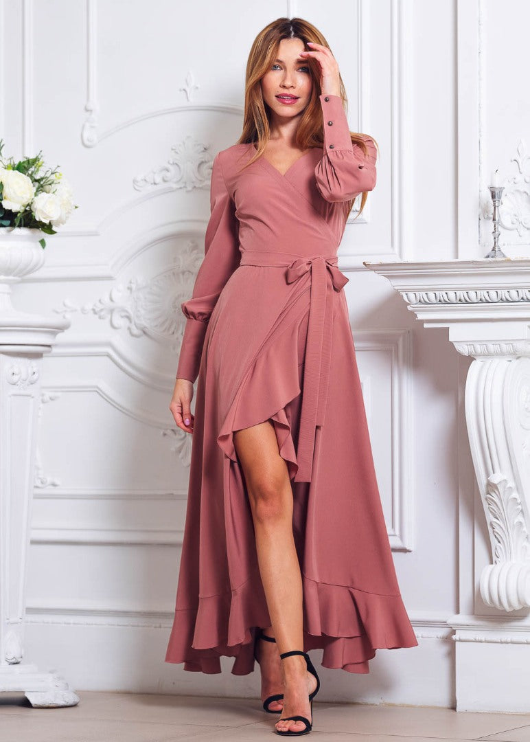 Rosewood long wrap dress