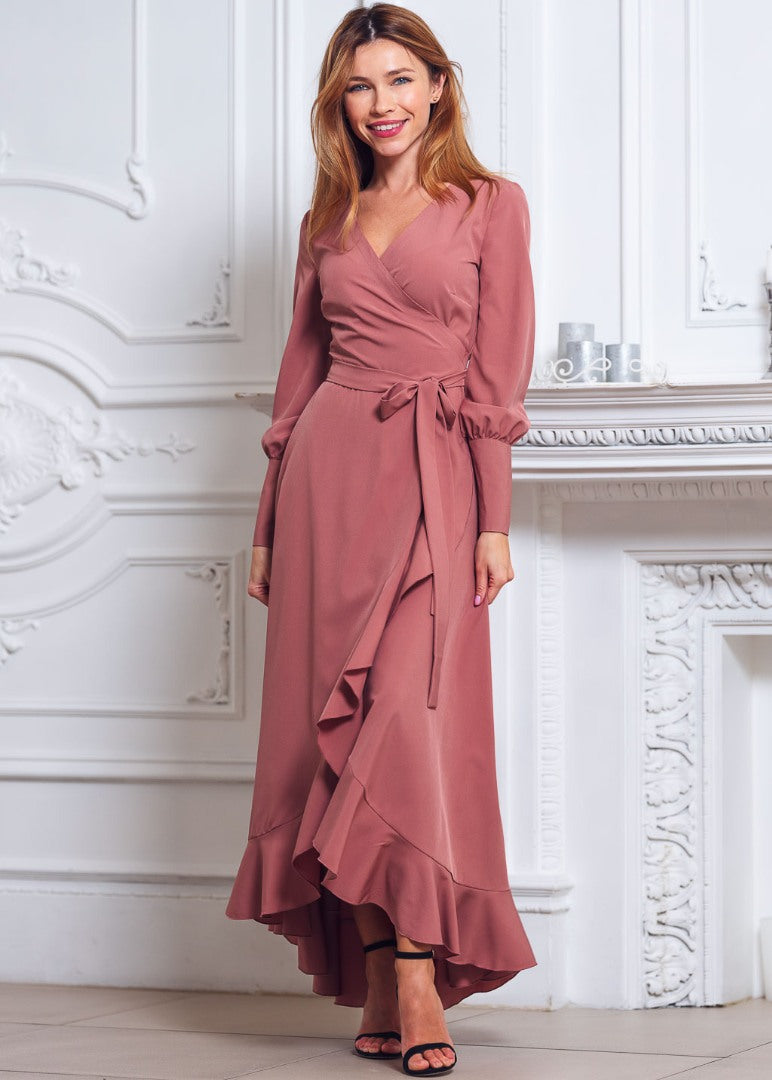 Rosewood long wrap dress