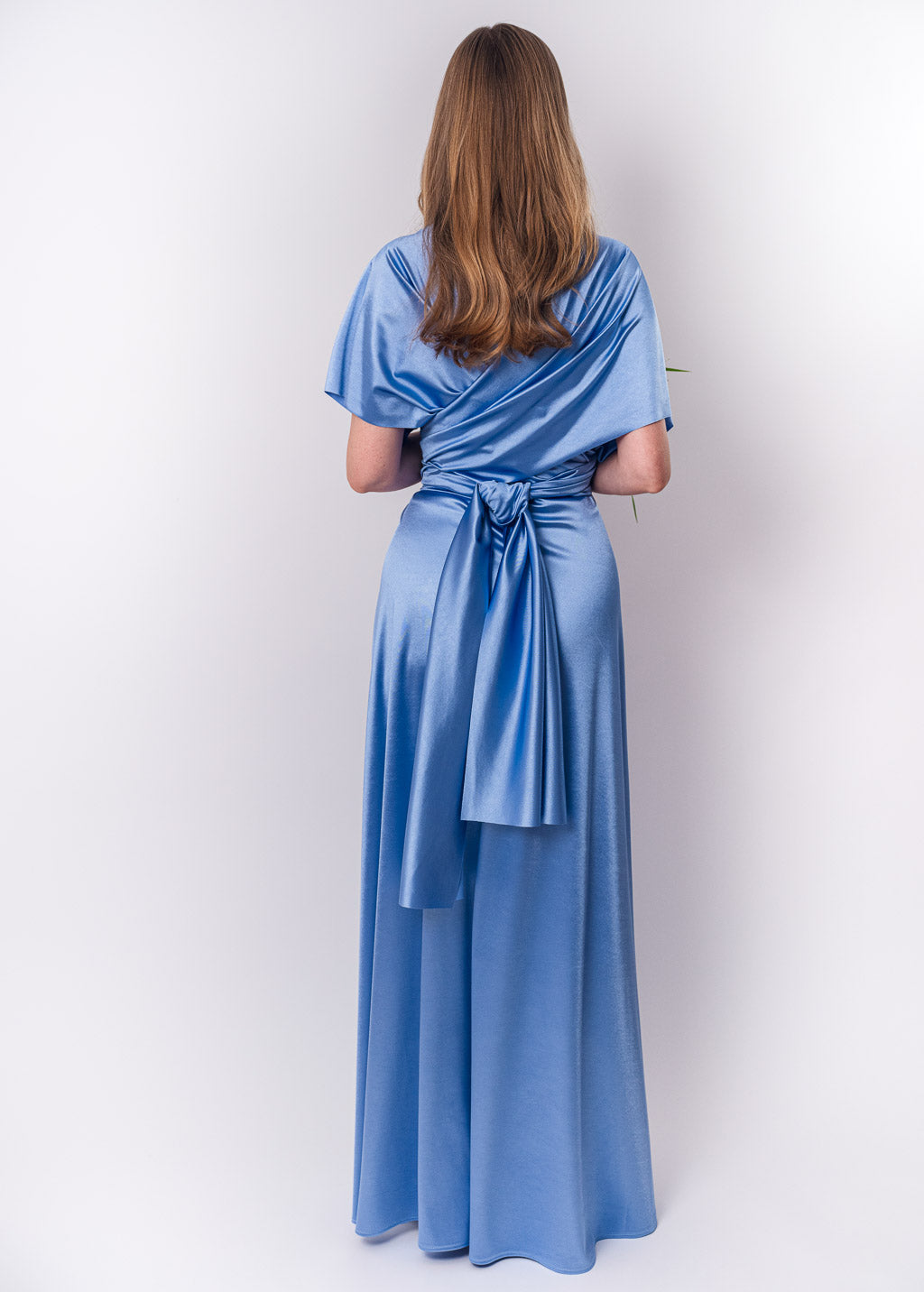 Sky blue luxury satin infinity dress or jumpsuit