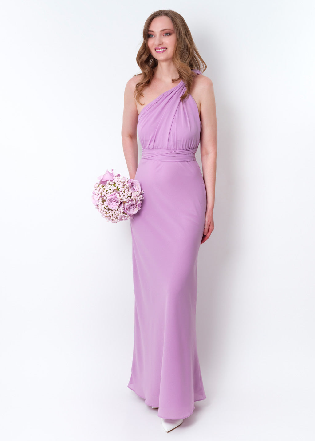 Lilac chiffon infinity long dress