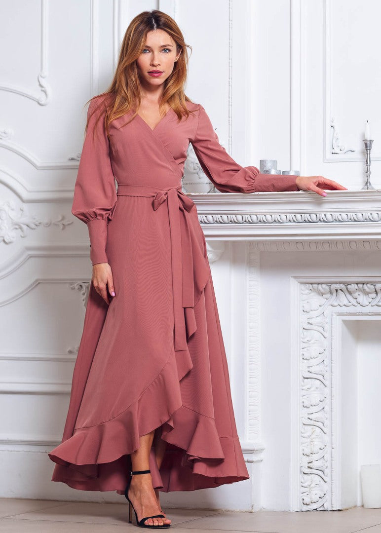 Rosewood long wrap dress