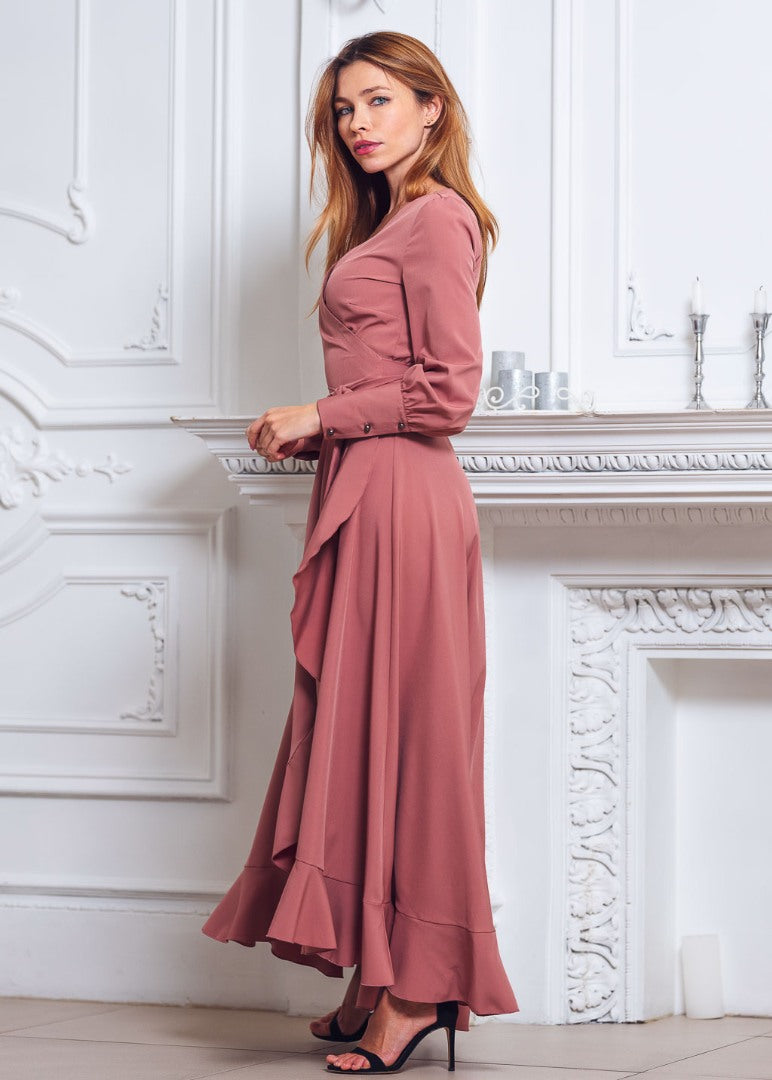 Rosewood long wrap dress