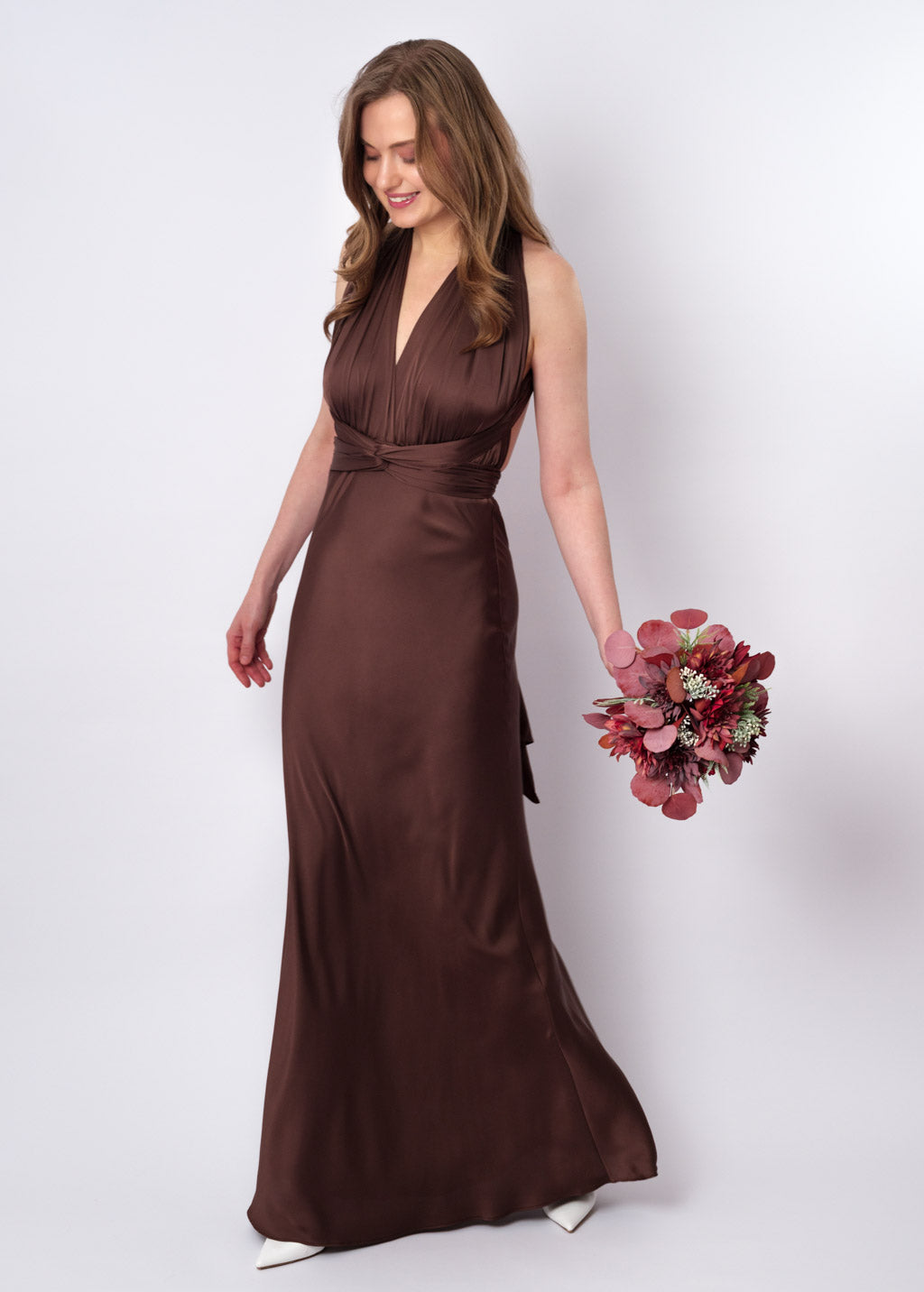 Chocolate brown infinity long dress