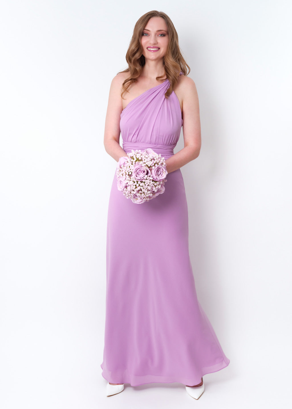 Lilac chiffon infinity long dress