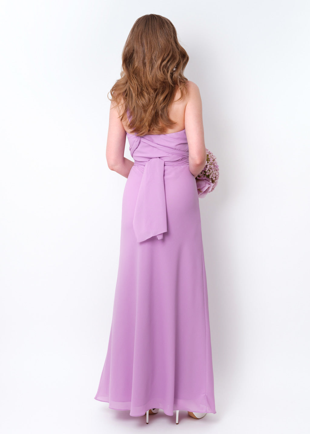 Lilac chiffon infinity long dress