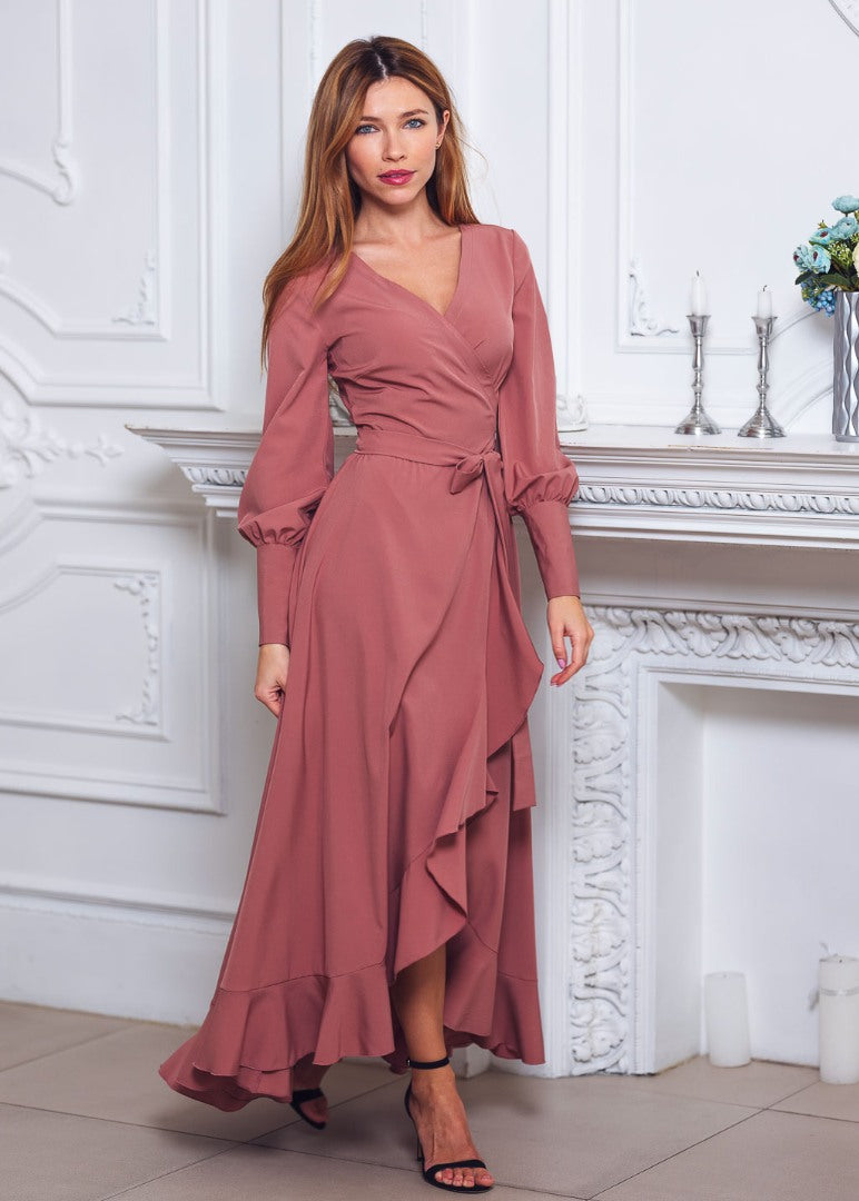 Rosewood long wrap dress