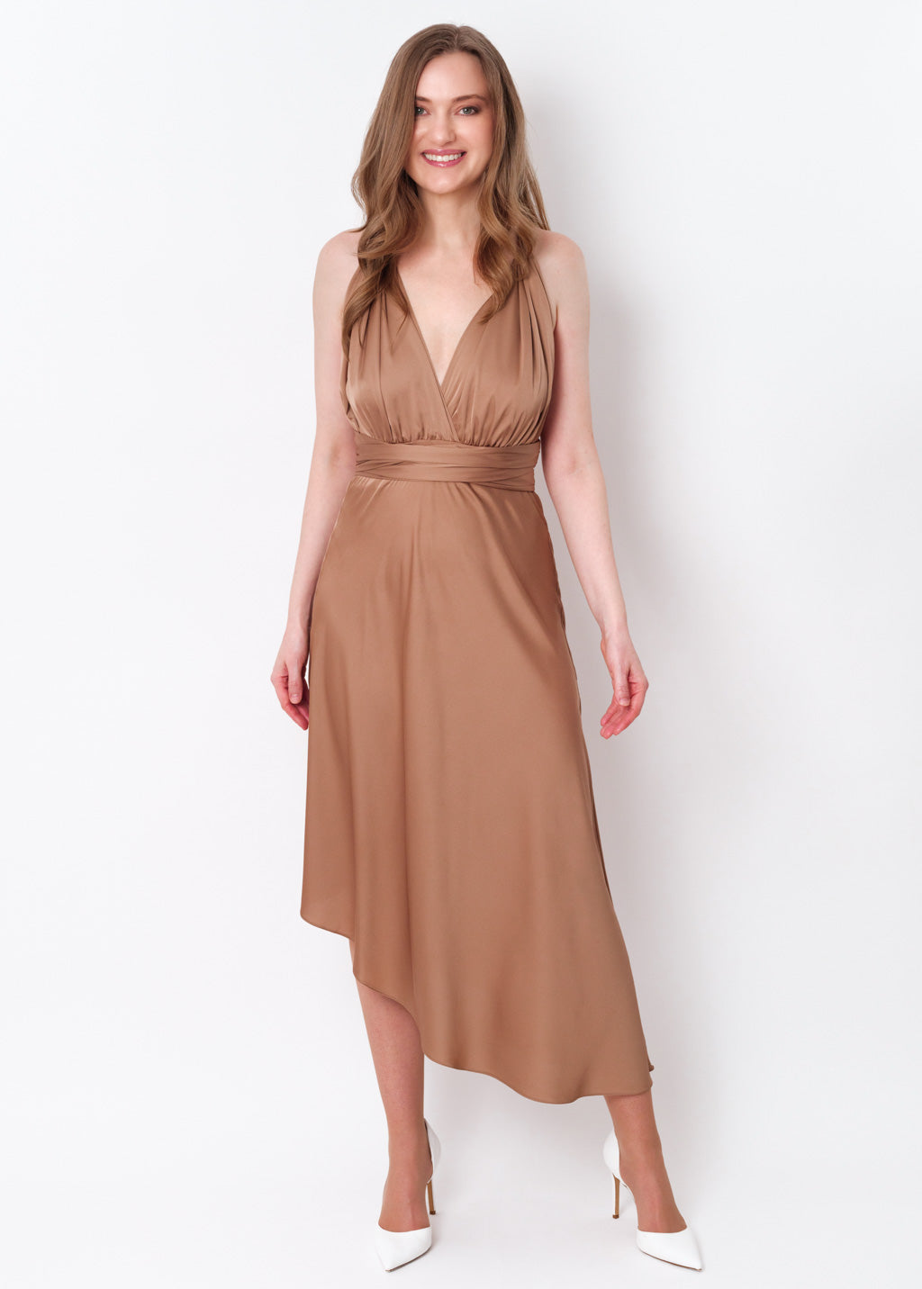 Cappuccino infinity asymmetric dress