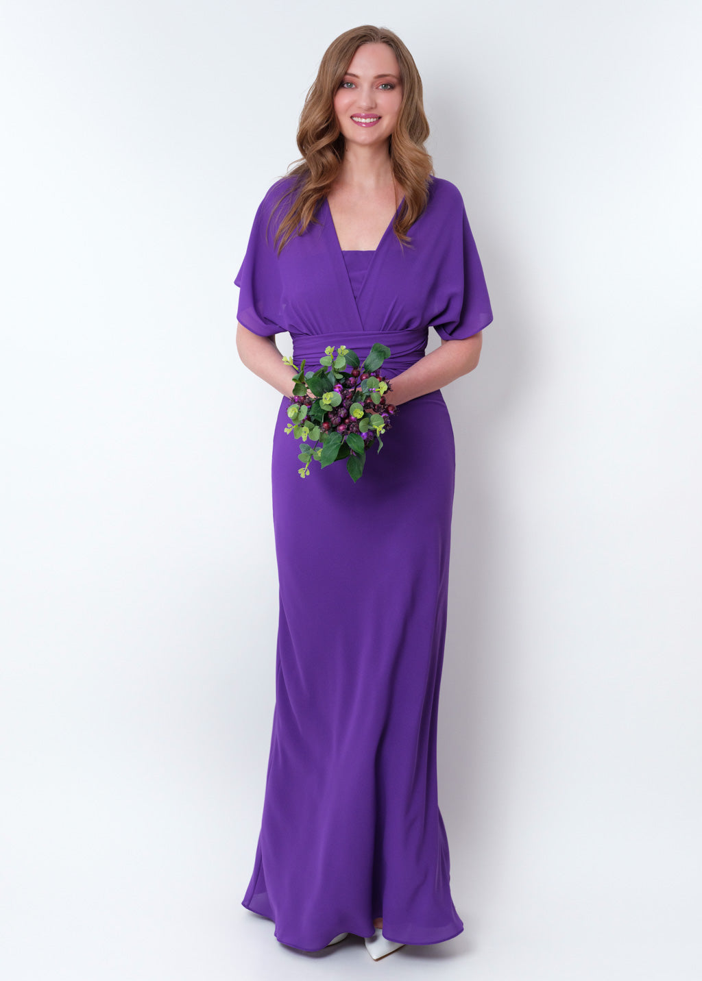Purple chiffon infinity long dress