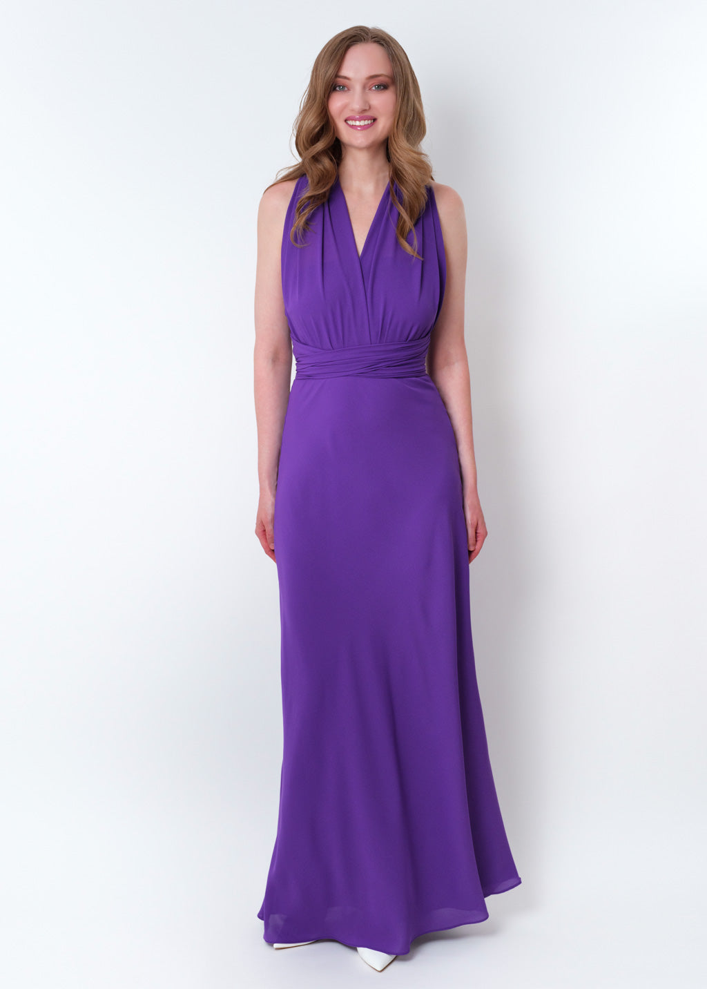 Purple chiffon infinity long dress