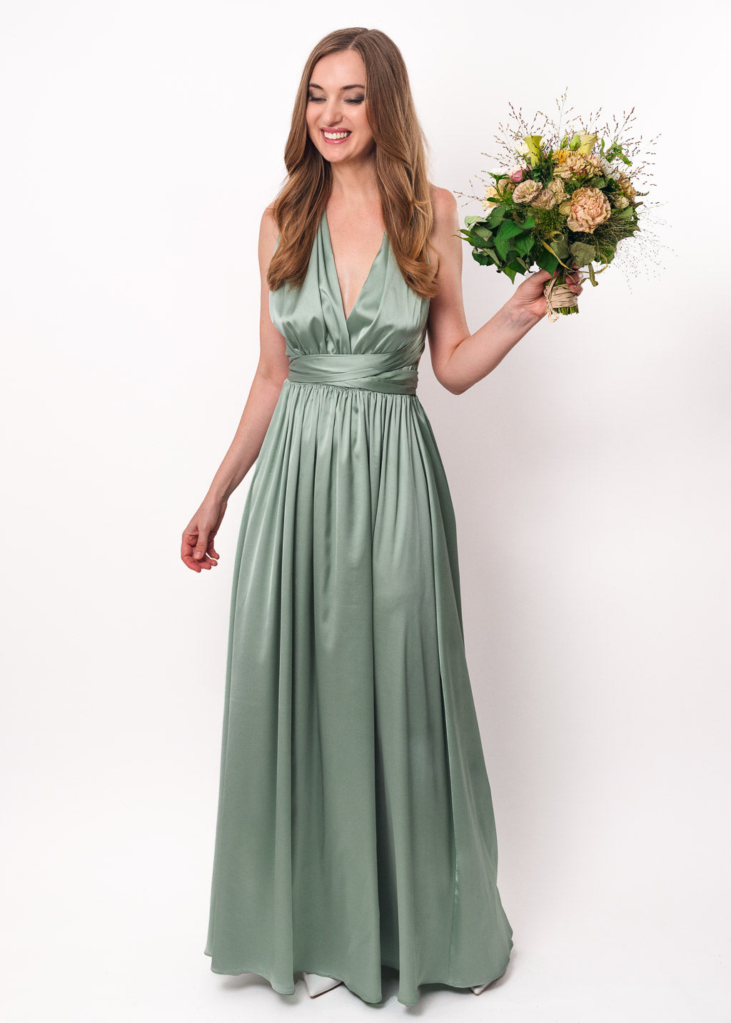 Sage green infinity dress