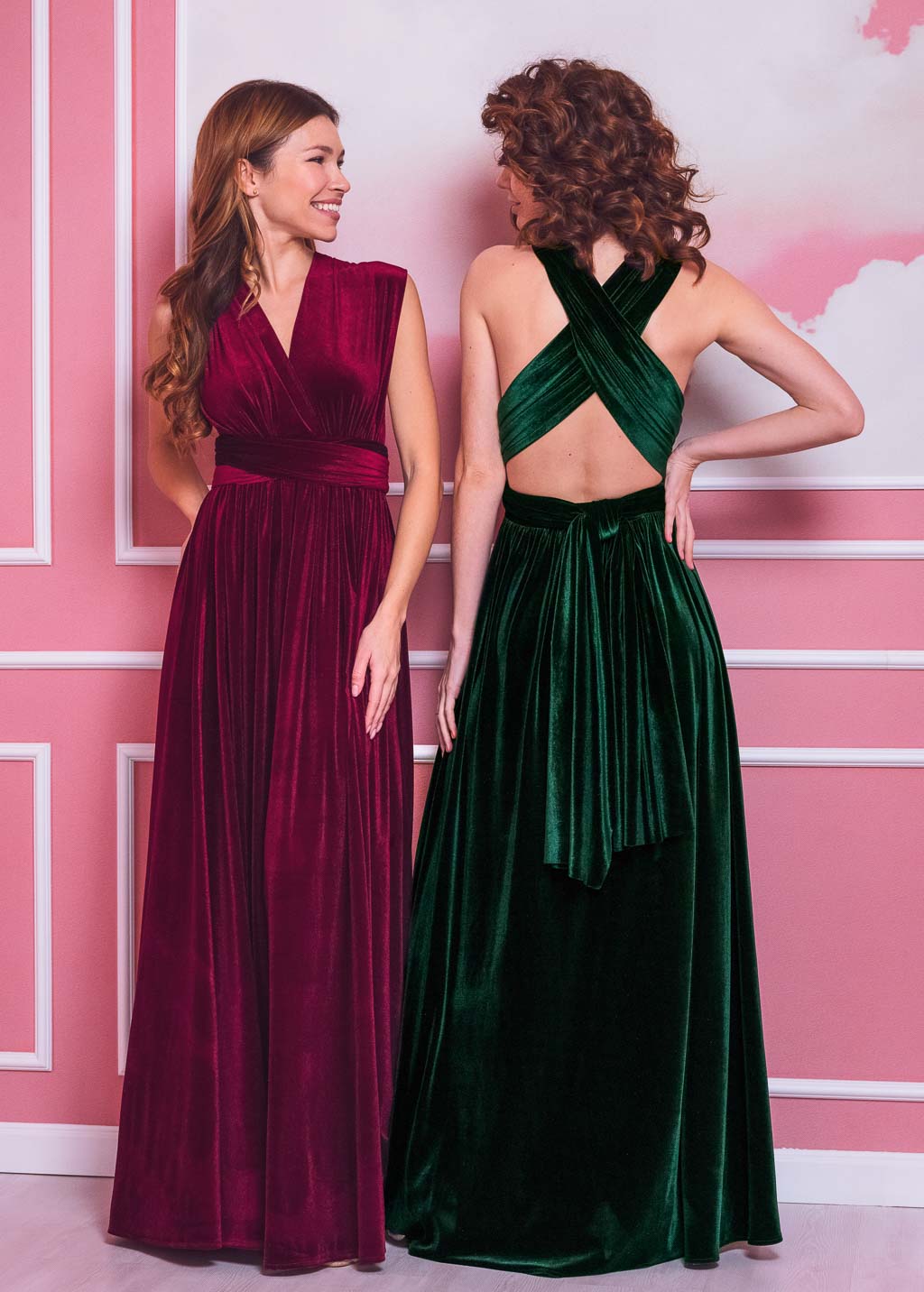 Burgundy long infinity dress