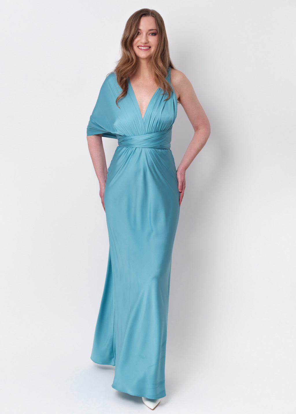 Dusty blue infinity long dress