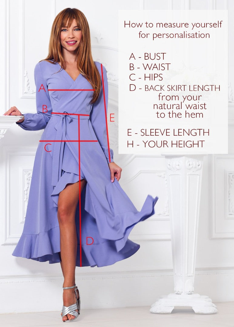 Indigo blue wrap dress