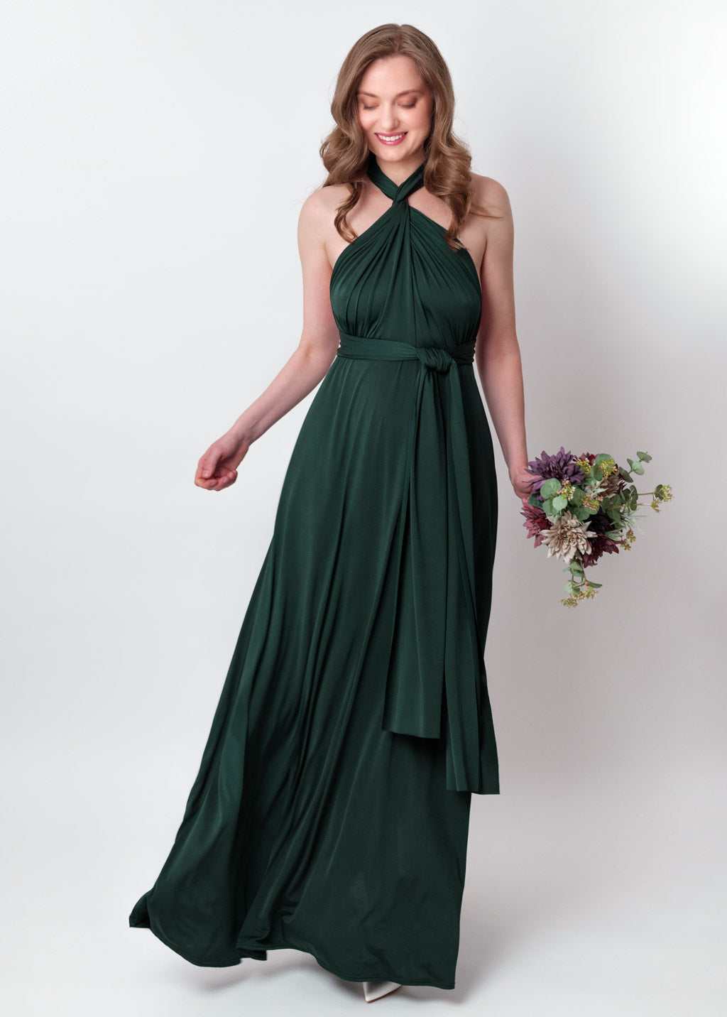 Dark green infinity long dress