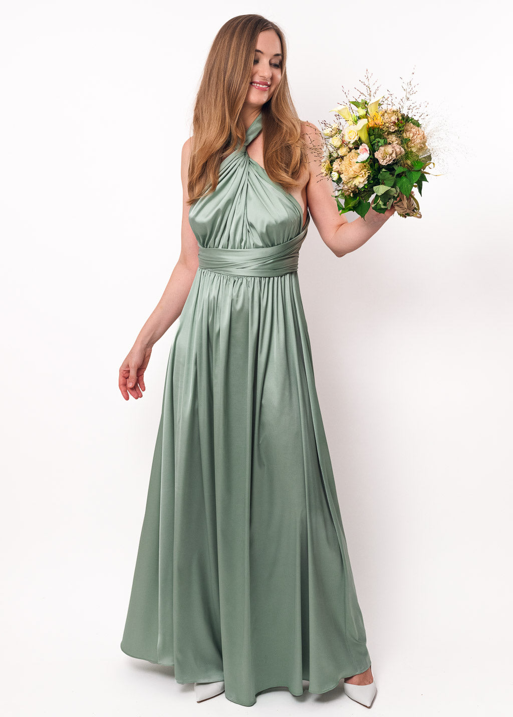 Sage green infinity dress