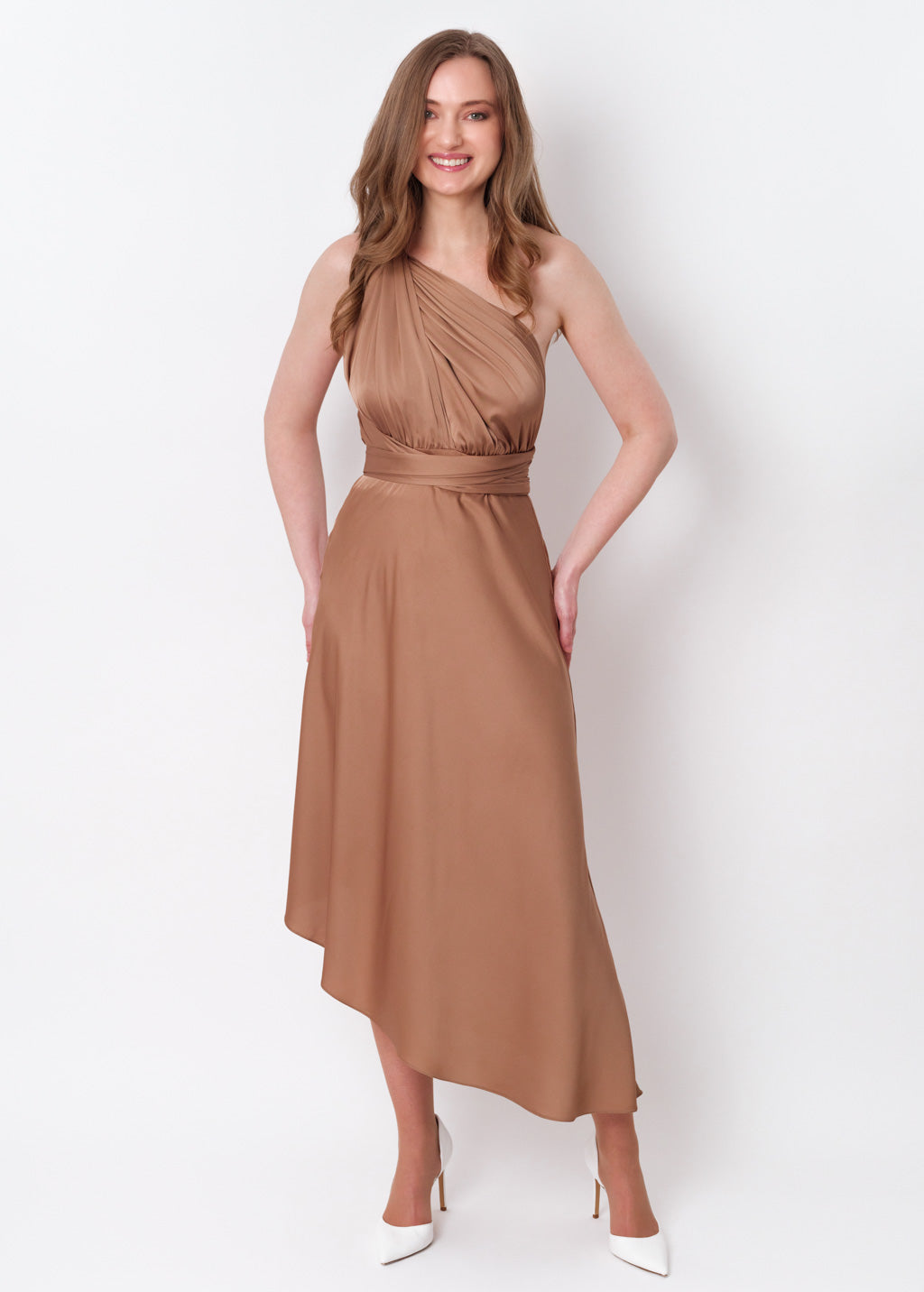 Cappuccino infinity asymmetric dress