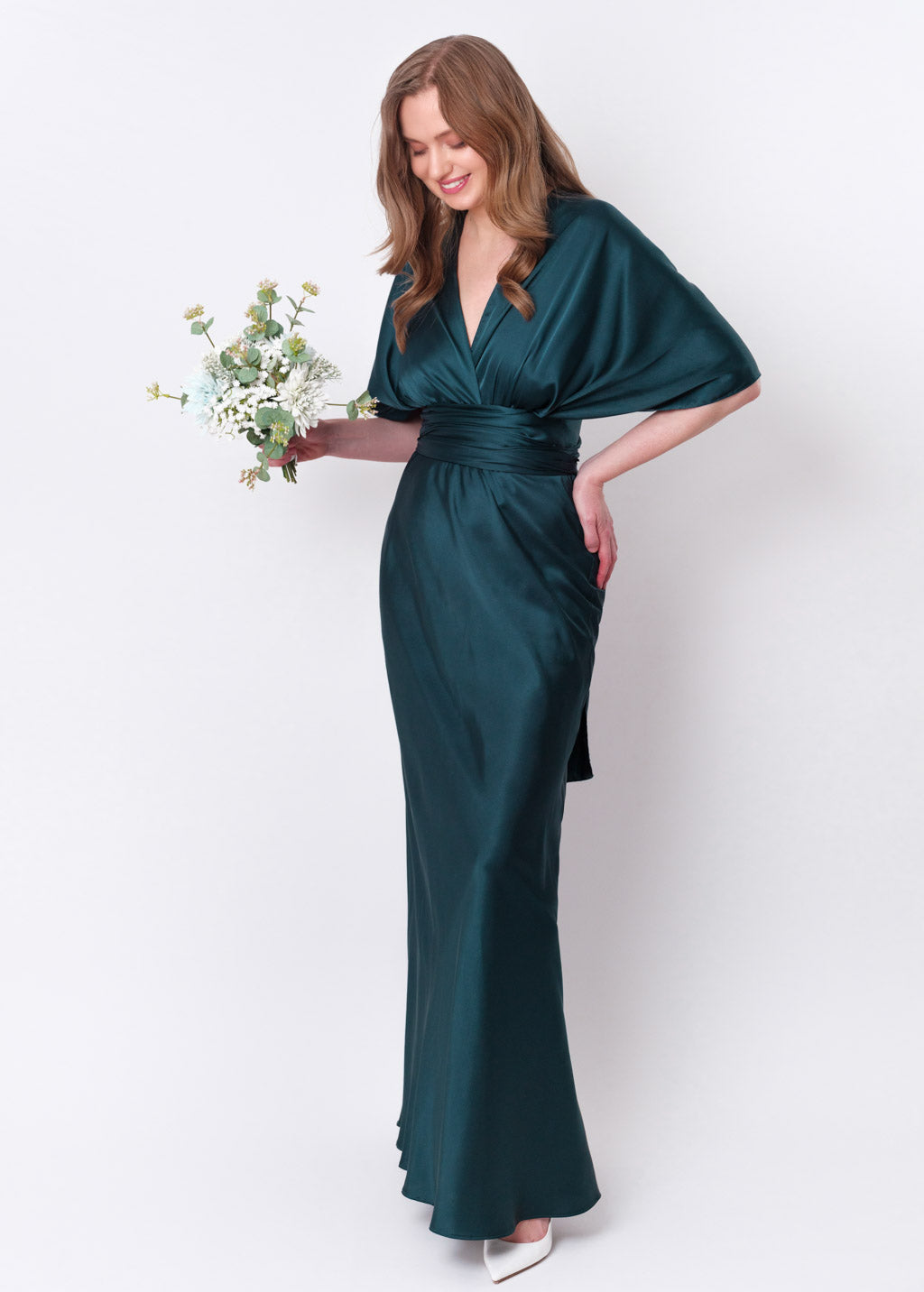 Dark teal green infinity long dress
