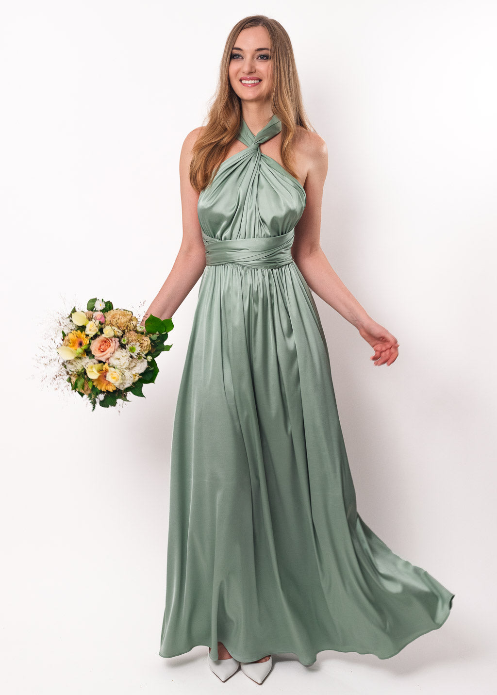 Sage green infinity dress